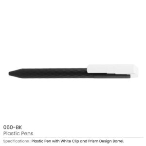 Prism Design Plastic Pen - Black