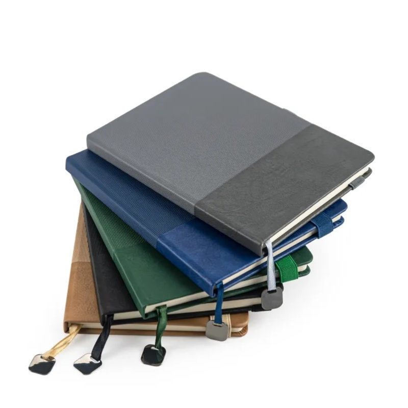 Hard Cover PU Notebooks in A5 Size with Metal Plate Bookmark — MB-05-HC-Details2