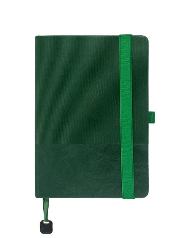 Hard Cover PU Notebooks in A5 Size with Metal Plate Bookmark — MB-05-HC-GRE